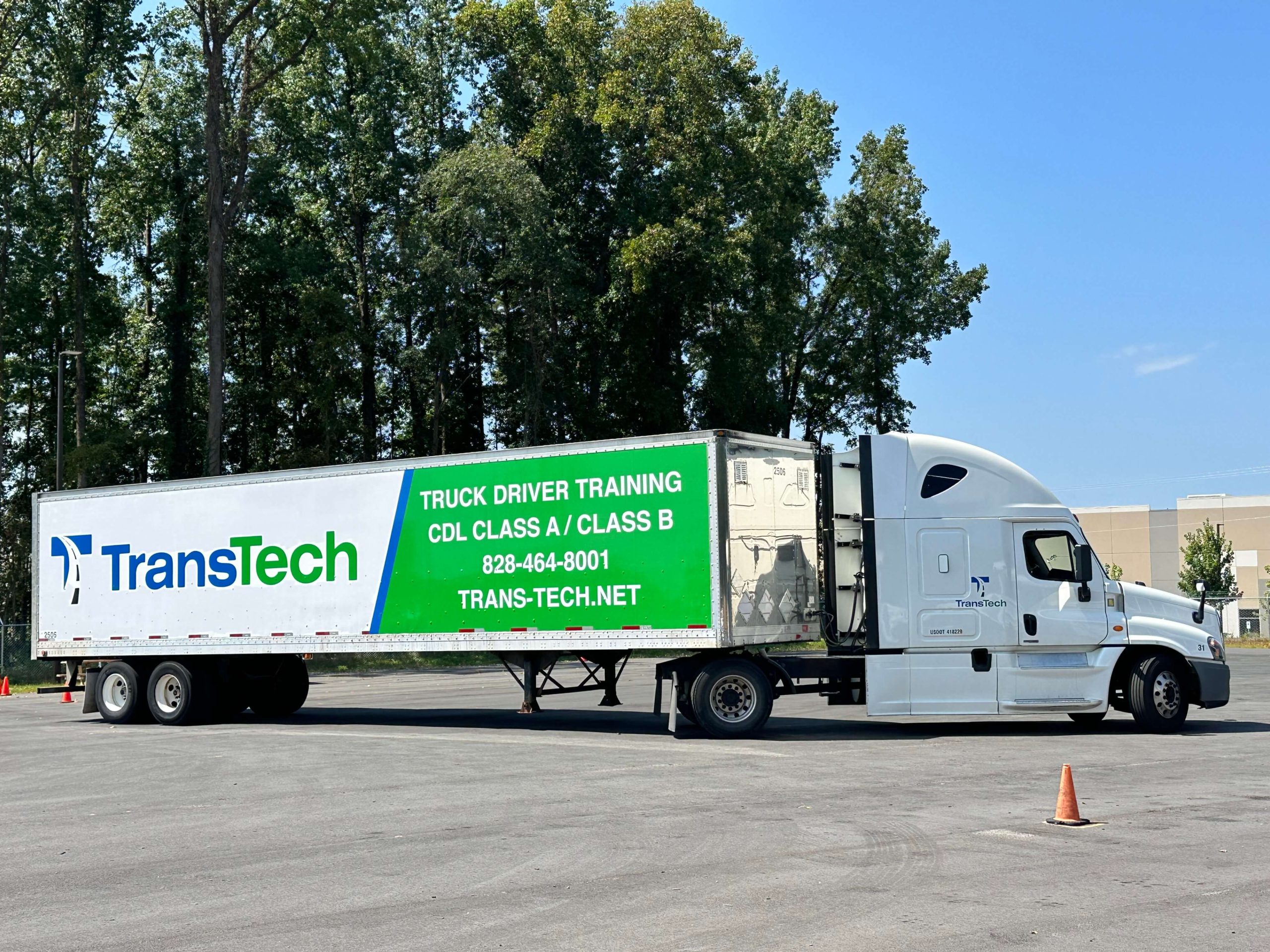 TransTech Truck making maneuvers in the training yard.