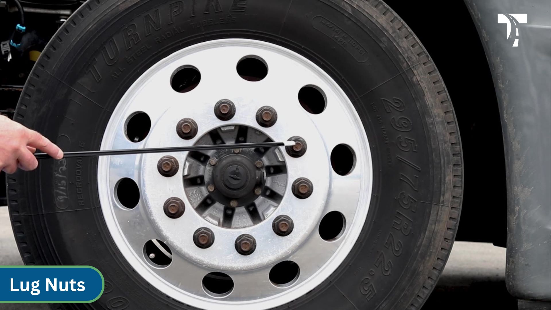 semi trailer tire up close