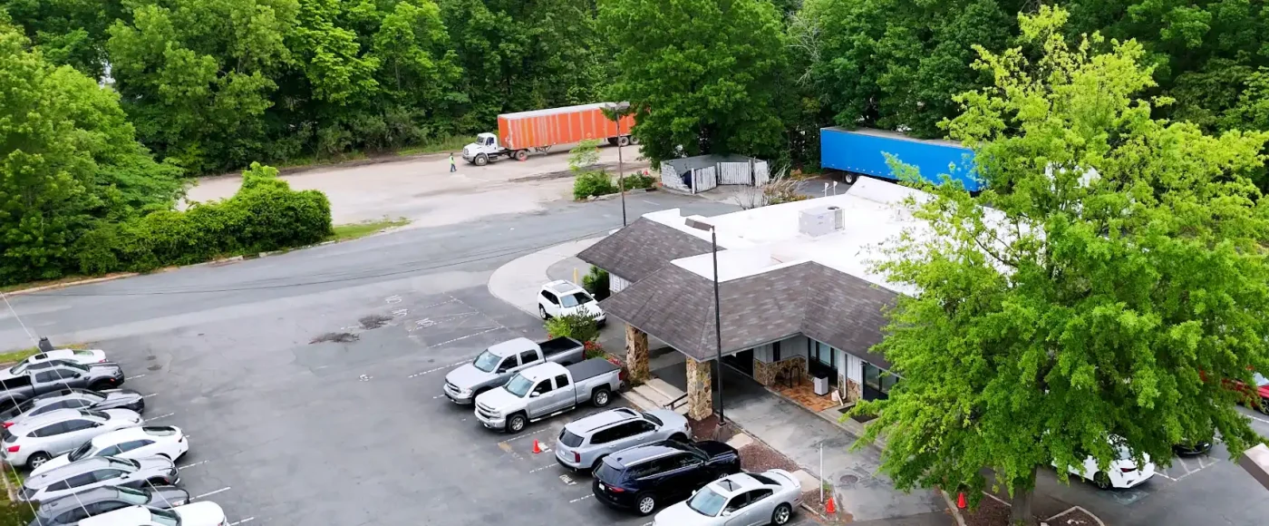 Drone view of Charlotte campus