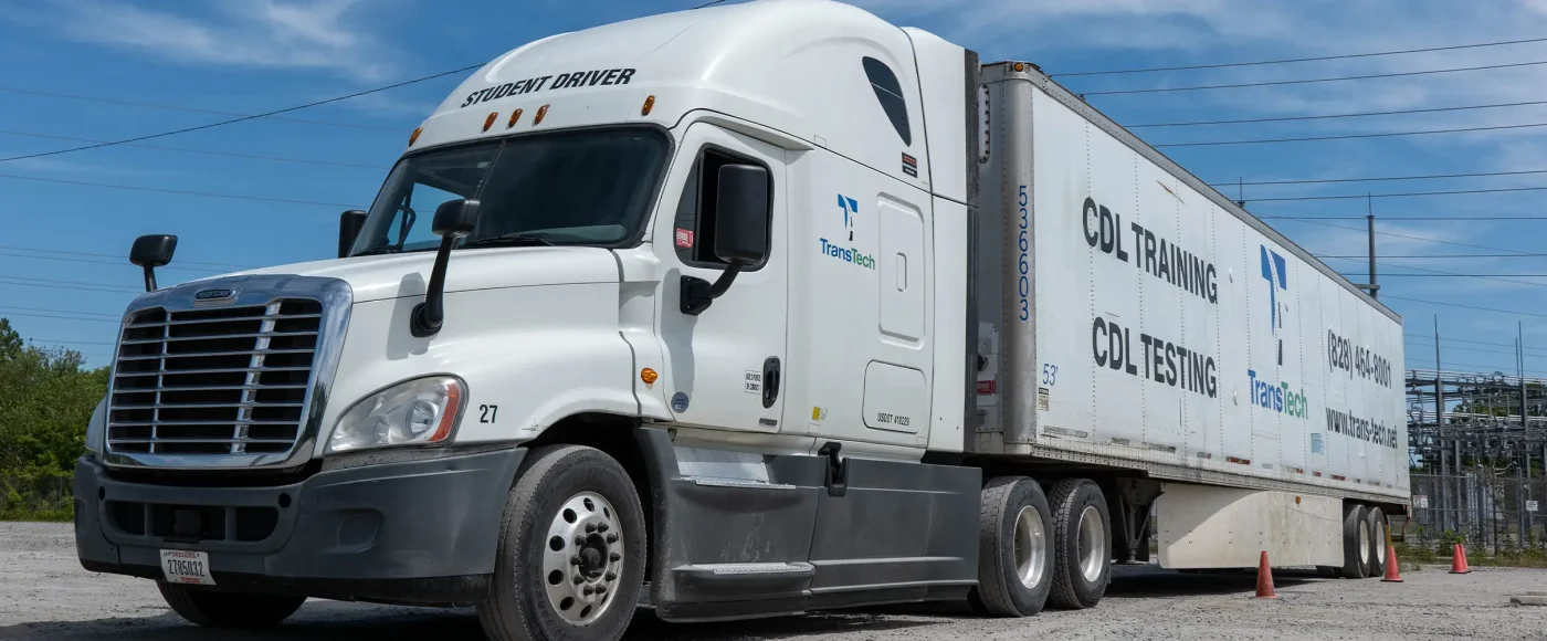 Semi-truck at a Greenville campus